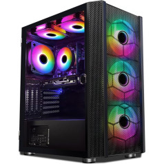 STGsivir spēļu galddators, Core i5-9400F līdz 4,1 GHz, Radeon RX 5700 8 GB GDDR6, 16 GB RAM, 1 TB SSD, WiFi 600M, BT 5.0, RGB ventilators x 6, W11H64