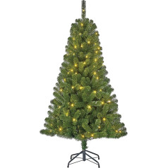 Black Box Trees Charlton mākslīgā Ziemassvētku egle ar LED gaismiņām - H155 x Ø91cm - zaļa