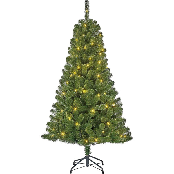 Black Box Trees Charlton mākslīgā Ziemassvētku egle ar LED gaismiņām - H155 x Ø91cm - zaļa