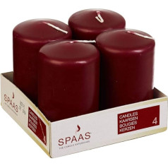 Spaas Sveces staba svece ar smaržu, 50/80 mm, ± 18 stundas, ar smaržu, sarkana, parafīna vasks, D 50 mm x H, 4