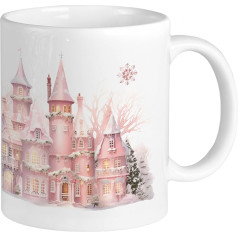 GRAZDesign Weihnachtstasse mit Namen personisiert Rosa für Prinzessinnen, Namenstasse Kaffeetasse Keramik 330ml