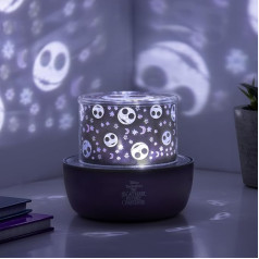 Paladone Nightmare Before Christmas Projection Light - oficiāli licencēta projektora lampa ar skaņām un maināmām baisām ainām ar Jack Skellington, 4 gaismas režīmi, Halloween dekoratīvā gaisma