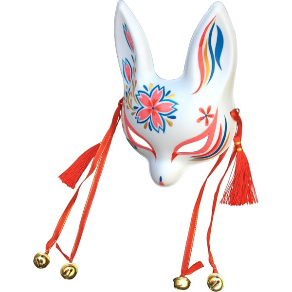 YangYong Little Bunny Kitsune Maske, traditionelles japanisches Cosplay Kaninchen Fuchs Kabuki Maske Kimono kostīms, tradicionālā japāņu kosplejs masku krēsls