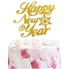 Laimīgu Jauno gadu Cake Toppers Snowflake Gold Glitter 2024 Jaungada vakars Sveiks 2024 Cheers to 2024 Laimīgu Jauno gadu Dekorācijas Jaunajam gadam Ziemas svētku brīvdienas Ziemassvētku ballīšu rotājumi