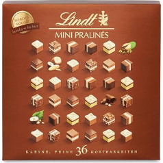 Lindt Nougat Mini šokolādes pralinē | 165 g | 36 šokolādes konfekšu kaste ar 9 izvēlētām izsmalcinātām šķirnēm | Šokolādes dāvanas | Iepakojums 1 gab.