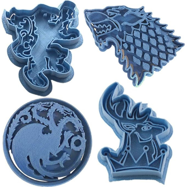 Cuticuter Game of Thrones 4 sīkfailu izgriezņu komplekts, zils, 16 x 14 x 1,5 cm