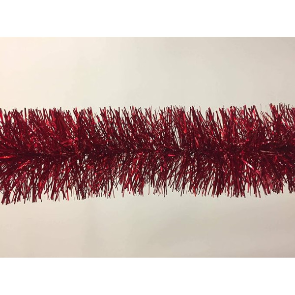 Dmora - Weihnachtsdekoration Lang, Weihnachtsdekor, Weihnachtsdekor, Weihnachtsornament, Festliche Dekoration, Made in Italy, 1000x8 h8 cm, Rot