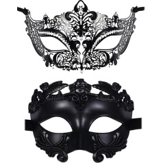 OIDEA Venēcijas maska pāriem: Maskarāde ar seksīgu mežģīņu masku ar mežģīnēm Melna acu maska karnevāla kostīms karnevāla kostīms Cosplay Party Masquerade vīriešiem un sievietēm