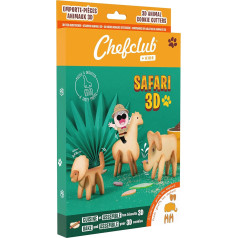 Chefclub Kids - Safari 3D sīkfailu izgriezējs - gatavojiet oriģinālus sīkfailus kopā ar bērniem - lauva, zilonis, žirafe