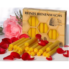 Figura Santa® BAUMKERZEN 40x Premium Kerzen aus 100% reinem BIENENWACHS - Bienenwachskerzen Geburtstagskerzen Christbaumkerzen H10 Ø1,25 cm ca. 2,5 h Brenndauer/Kerze