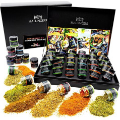 Hallingers Spice Deluxe Selection 24 - Nr. 1 - Garšvielu dāvanu komplekts, 24 garšvielas no visas pasaules (komplekts) - Adventes kalendāra pildīšana Jaunumi un adventes kalendārs | Apsveikuma draugs jaunajam mājoklim