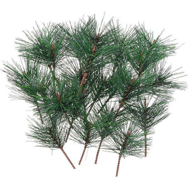 PATIKIL Künstliche grüne Kiefernnadeln, 48 Pack Zweige kleine Zweige Stiele Picks für Weihnachtskranz Arrangement DIY Handwerk Hochzeit Party Zuhause, Stil 1