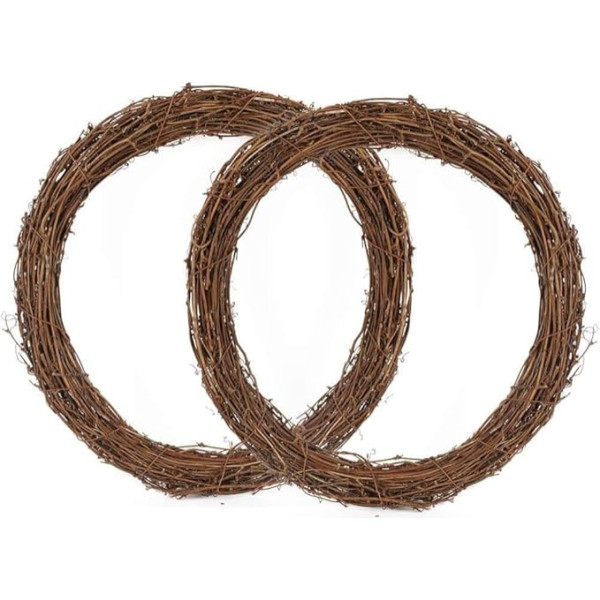 4 Stück Rattan-Kränze 25 cm Weihnachtskranz natürliche Weinrebenkränze Rebenzweig Kranz Rattan Kranz für DIY Weihnachten Handwerk, Haustür Wandbehang, Hochzeit und Party Dekorationen, 25 cm