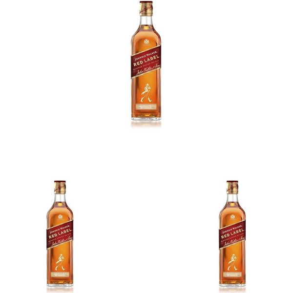 Johnnie Walker Red Label, Blended Scotch Whisky, handgefertigt in den 4 bekanntesten Regionen Schottlands, 40% vol, 700ml Einzelflasche (Packung mit 3)