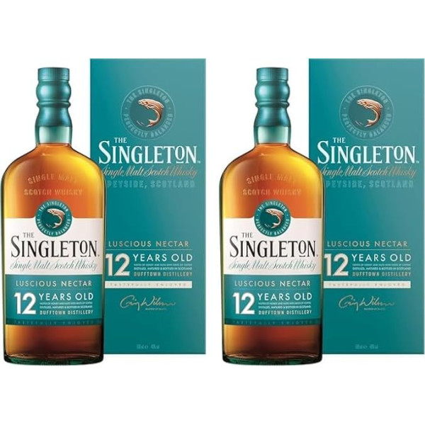 The Singleton 12 Jahre | Single Malt Scotch Whisky | aromātiskākais | Geschenkempfehlung | handgefertigt aus der schottischen Speyside | 40% vol | 700ml Einzelflasche | (2 iepakojumi)