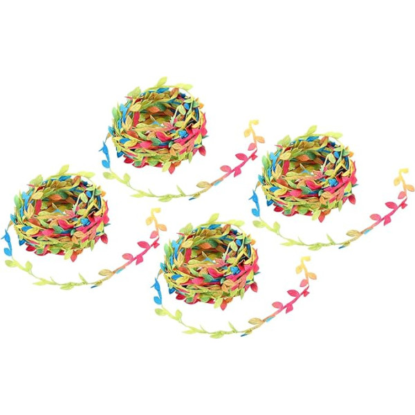 PATIKIL 44 Meter Bunte Blätterband, Blätterverzierung Seil Künstliches Blattband für Weihnachtskranz, Geschenkverpackung, Hochzeitsdekoration, Stil 8