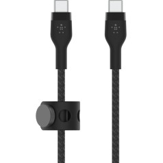 Boostcharge usb-c/usb-c silikona pīts kabelis 2 m, melns