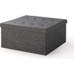 Otto & Ben Складной твидовый льняной сундук Toomnas Footstool Fabric Dark Grey 30 x 30 x 15 см