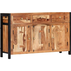 Festnight Bufete ar 3 nodalījumiem un 3 atvilktnēm Highboard Kumode stāvgalds Bufete Bufete Bufetes sānu skapītis 120 x 35 x 75 cm Akācijas masīvkoka masīvs