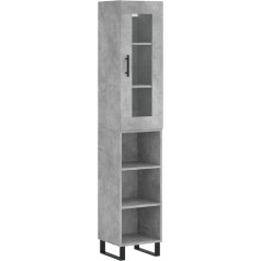 Vidaxl Highboard Concrete Grey 34,5 x 34 x 180 cm Koka materiāls