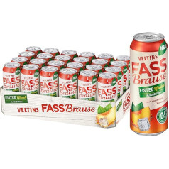 VELTINS Fassbrause ledinė arbata su persikais, nealkoholinė, ONE WAY (24 x 0,5 l skardinė)