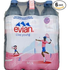 Minerālūdens Evian, 1,5 l (6 gabaliņu iepakojums)