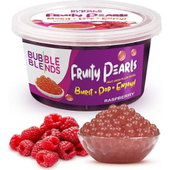 Bubble Blends Raspberry Popping Boba (450 г), Жемчужины Боба с фруктовым соком для бабл-чая, без жира