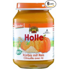 Holle ķirbis ar rīsiem, 6 gab. iepakojumā (6 x 190 g) - bioloģisks