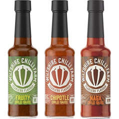 Wiltshire Chilli Farm augļu, čipotle un Naga čilli mērču komplekts, 1 gab.