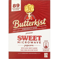 Butterkist Popkorns mikroviļņu krāsnī - salds (3 iepakojumā - 270g) - 6 gab. iepakojumā