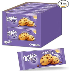 Milka Choco cepumi 7 x 168 g, Milka cepumi ar Alpu piena šokolādes skaidiņām, garšīgi našķi ar šokolādi