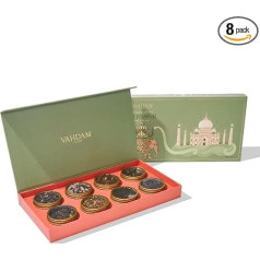 VAHDAM, Nedēļas nogale Taj Mahal Tēja Mātes dienas dāvana (50+ tases) 8 dažādas Chai tējas, melnā tēja, zāļu tēja Travel Edition dāvanu kastītē | Tējas dāvana sievietēm, mammas dāvana