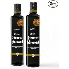 Štīrijas saulespuķu eļļa Extra Virgin 100% auksti spiesta ar rokām no Austrijas (1000 ml)