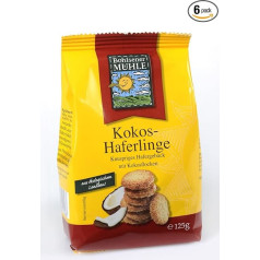 Bohlsener Mühle Kokosriekstu auzu pārslas Organic Pack of 6 (6 x 125 g)