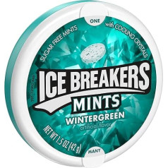 Ice Breakers Wintergreen bez cukura, 8 gabaliņu iepakojums (8 x 42 g)