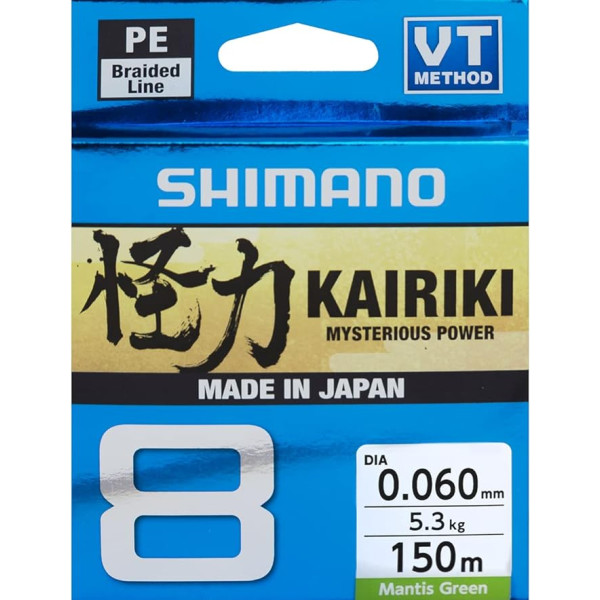 Shimano Kairiki 8, 150 metri, Mantis Green, Pīta aukla, 59WPLA58R0