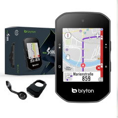 Bryton Rider S500 2,4 collu LCD krāsu skārienjūtīgais ekrāns GPS velosipēdu dators Bezsaistes ES karte saderīga ar velosipēdu radaru 24 stundu ilga akumulatora darbības laiks Navigācija ar pagriezienu pēc pagrieziena sekošanas ceļu