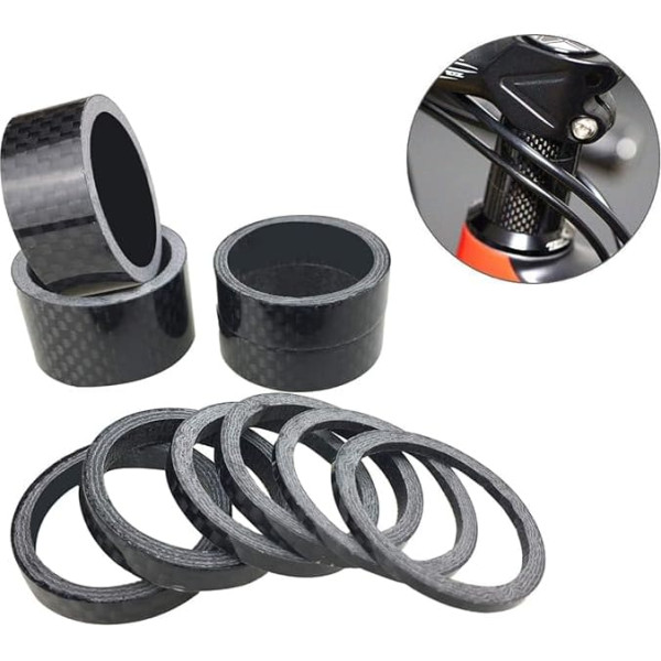 PLATT velosipēdu priekšējā stumbra starplika Carbon MTB Road Bike Spacers Headset Spacer 1/8 collas (10 gabali)