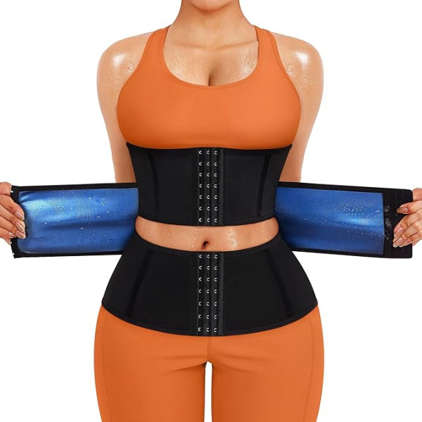 KUMAYES Slimming Belt Waist Trainer Corset Sieviešu novājēšanas ķermeņa veidotājs Sauna sviedru josta svara zuduma vidukļa veidotājs Fitnesa josta