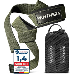 Panthera® pacelšanas siksnas spēka treniņiem un fitnesa pacelšanas palīglīdzekļiem Bodybuilding Polsterētas pacelšanas siksnas 60 cm garumā Trenažieru zāles aprīkojuma piederumi Bikšturi Rokas atbalsts Piekļuve Pull Hook piederumi