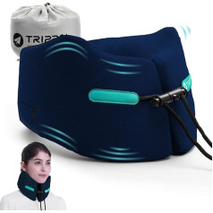 Joscoal kakla spilvens Travel Plane Travel Pillow nodrošina dubulto atbalstu atmiņas putas automašīnas galvas balsts Chin Support Travel Pillow Travel Office Bus Home (izmērs S, Navy Blue)