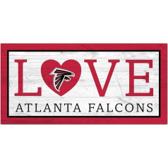 Fan Creations Unisex Pieaugušo Atlanta Falcons Mīlestības zīme 15x30cm Komandas krāsa 6x12