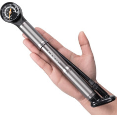 Velosipēdu sūknis Portable- Mini velosipēdu sūknis ar spiediena mērītāju Fits Presta un Schrader vārsti- 120PSI augsta spiediena velosipēdu gaisa sūknis ar montāžas kronšteinu