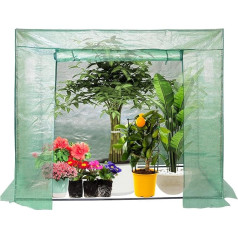 Daromigo Greenhouse with 140 g PE Film, Foil Greenhouse, Steel Tube, 16 mm Diameter, Roll-Up Door, Tomato House, Walk-In Greenhouse, Plant House, 200 x 80 x 170 cm, Green