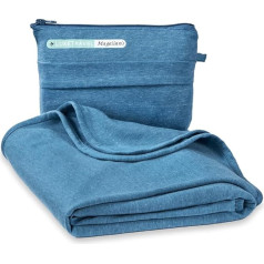 Magellan's Portable Soft Lightweight Blanket with Pocket for Home or Travel Teal