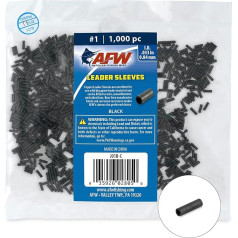 AFW American Fishing Wire Double Barrel Crimp Sleeves - vara, melna, bez urbumiem un korozijizturīga apdare, ideāli piemērota makšķerēšanas auklu nostiprināšanai, vairāk nekā 90 lbs, iepakojumā makšķerēšanai Selection