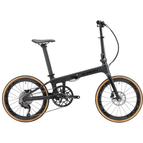 KABON Full Carbon saliekamais velosipēds, viegls 20 collu oglekļa šķiedras rāmja saliekamais velosipēds ar 11 ātrumu hidraulisko disku bremžu velosipēdu ar oglekļa riteņu komplektu Unisex pieaugušajiem