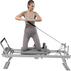 001, Pilates Reformer mājas fitnesa aprīkojums, salokāms Pilates Reformer, ar metāla atsperēm - Pilates Reformer komplekts lietošanai mājās un sporta zālē