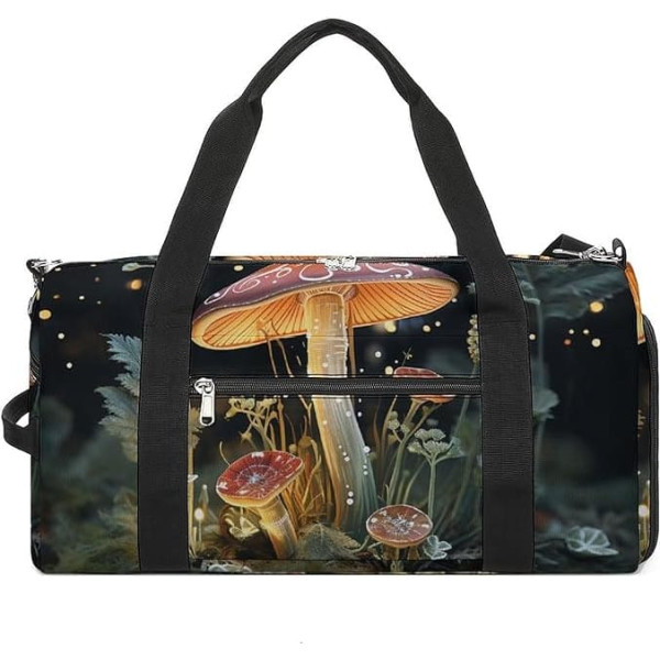 Butterfly Mushroom Print Sporta soma Tote Bag ar plecu siksnu un mugursomas funkciju, viens izmērs der visiem, Pārnēsājamā bagāža, Butterfly mushroom, rokas bagāža