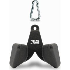 RL Grips® ergonomiski rokturi muguras treniņiem - vingrošanas rīku rokturu komplekts, kas ideāli piemērots latīšu vilkšanai un airēšanai latissimusam